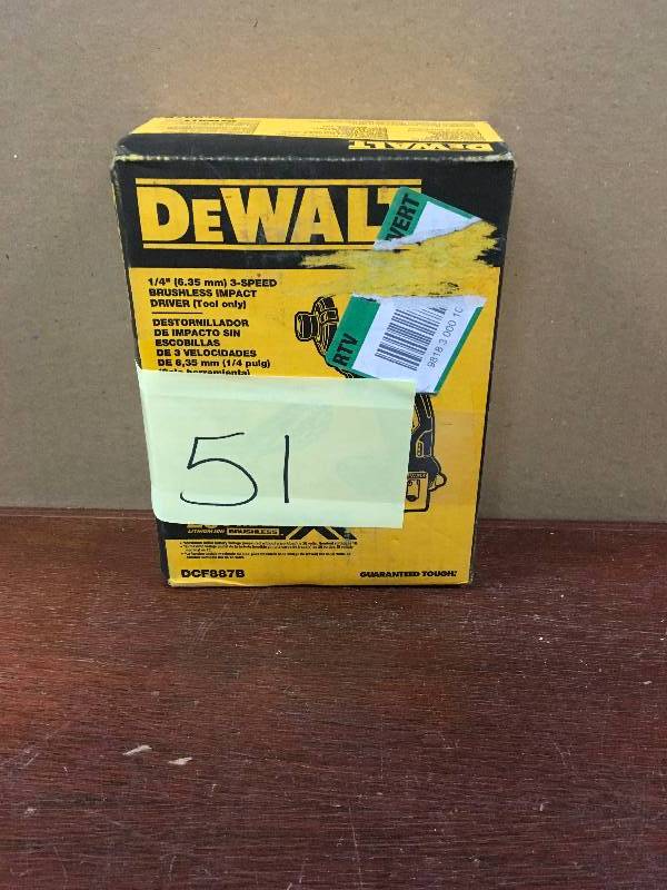 DeWalt 20-Volt MAX XR Lithium-Ion Cordless Brushless 3-Speed 14 in. Impact Driver (Tool Only) open box not used