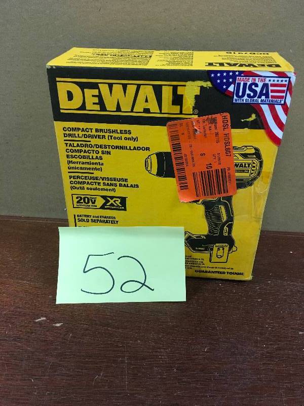 DeWalt 20-Volt MAX XR Lithium -Ion Cordless 12 in. Compact Brushless DrillDriver  ( Tool Only) open box not used