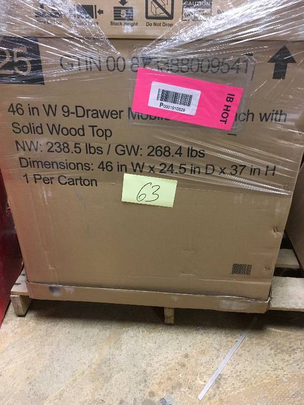 Husky Extra Deep 46 in. 9-Drawer Mobile Workbench open box not used