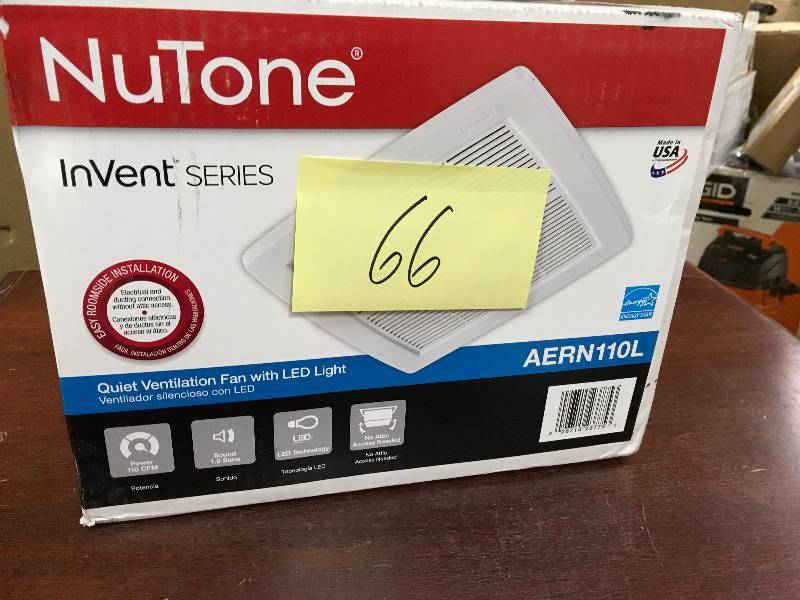 NuTone InVent Series 110 CFM Ceiling Exhaust Bath Fan with Light, Energy Star open box not used