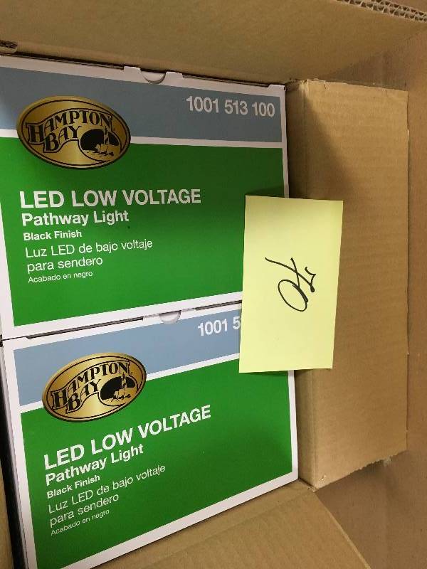 Hampton Bay Low-Voltage Black Outdoor Black Pathway Light- Lot of 2 new
