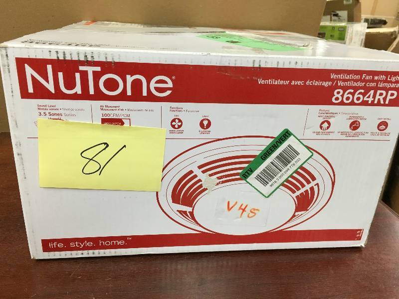 NuTone Decortive White 100 CFM Ceiling Exhaust Bath Fan with Light