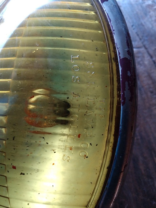 lot 8 image: Yellow Rat Rod Model T Fog Lights (2) Made by S and M Company No. 155, Los Angeles