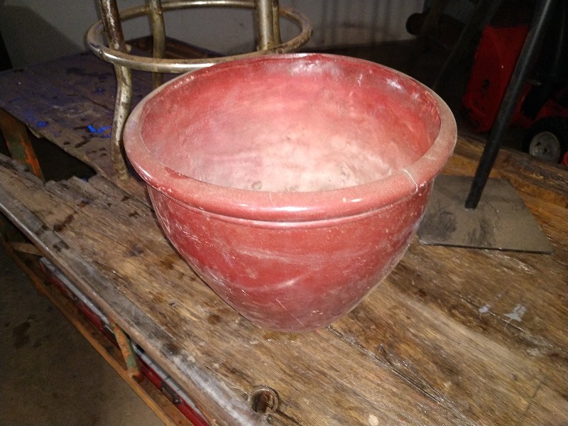 lot 25 image: Stool, Fireplace Tools Stand, and Planter