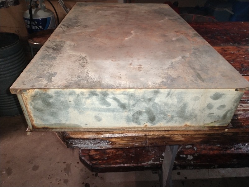 lot 37 image: Vintage Industrial Five Drawer Machinist Workbench Cabinet