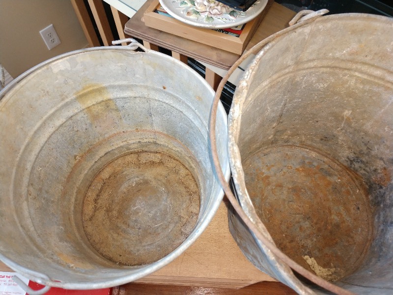lot 53 image: Five Galvanized Buckets