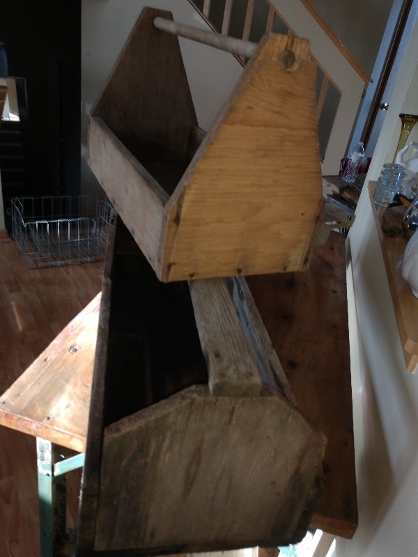 lot 63 image: Primitive Wood Carpenters Toolboxes (3)