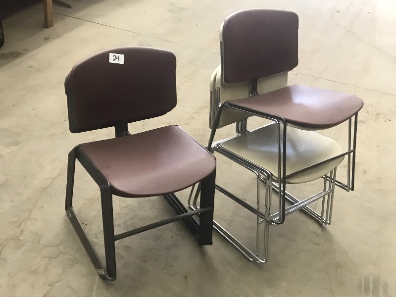 Lot Of (11) Stackable Steel-Framed ...