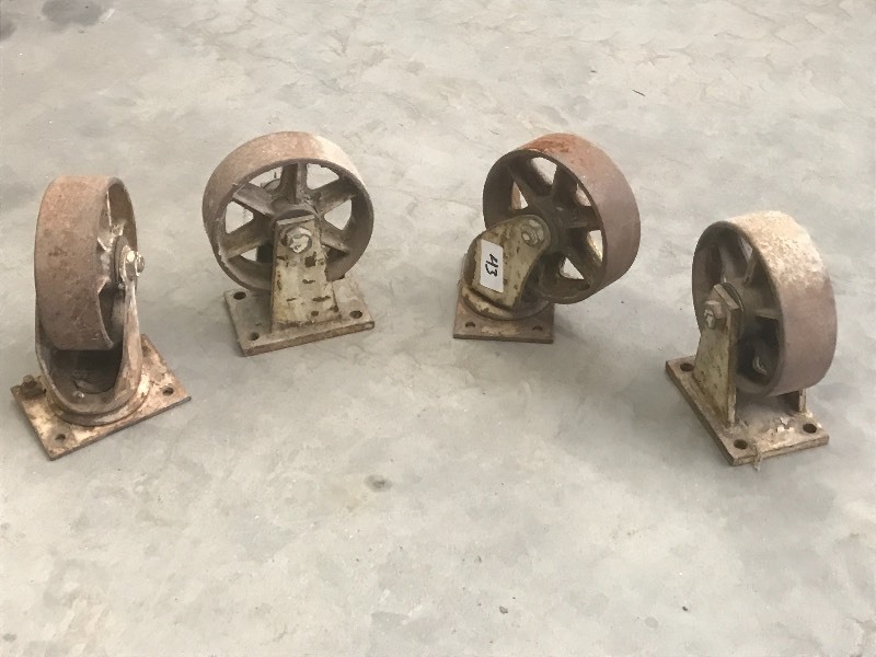 (4) Cast Iron 8 Caster Wheels ...