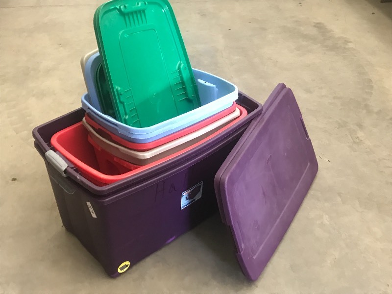 Lot Of Assorted Plastic Storage Tot...
