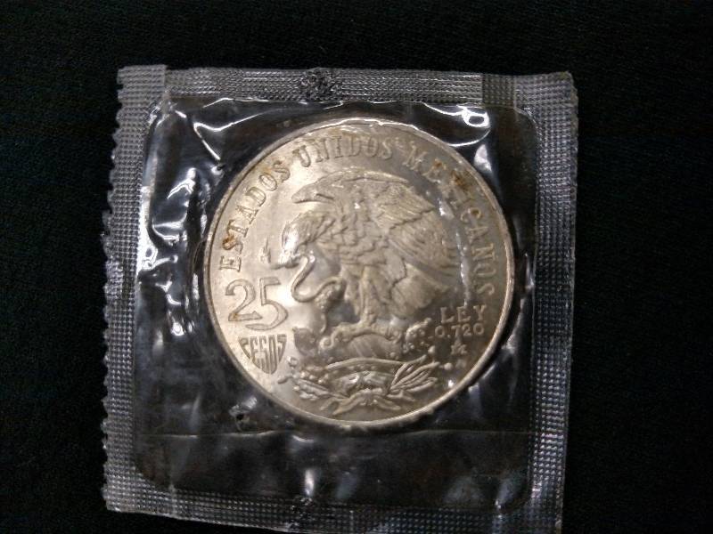 1968 Mexican Olimpiad 25 Peso .72 S...