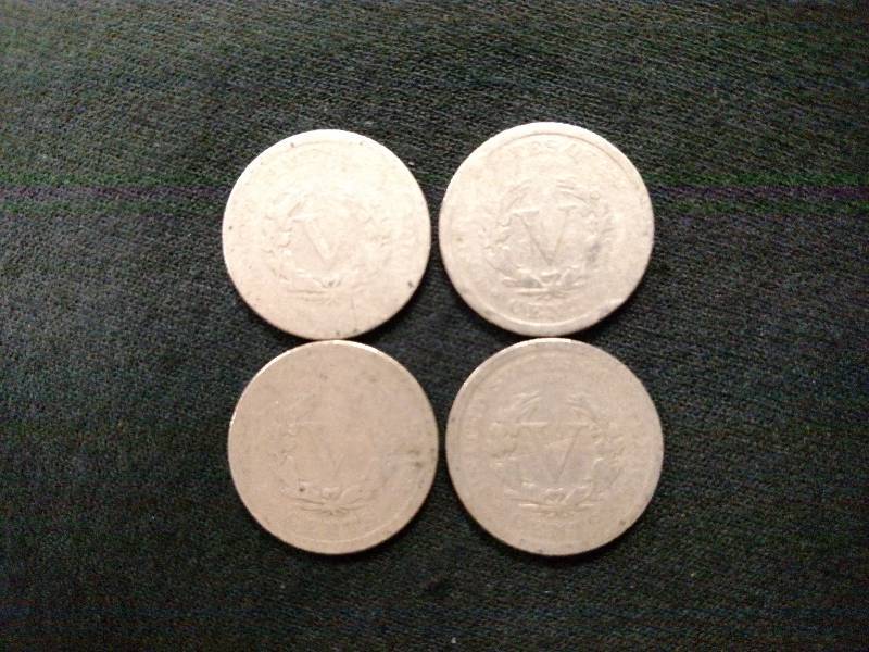 1899, 1900, 1901, & 1903 V Nickels...