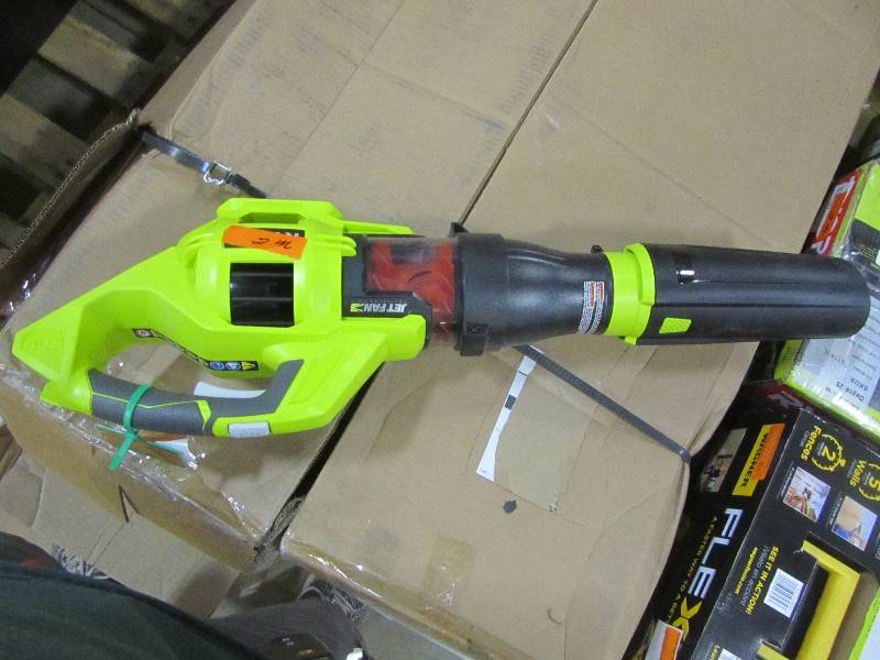lot 34 image: Ryobi 110 MPH 480 CFM Variable-Speed Turbo 40-Volt Lithium-Ion Cordless Jet Fan Leaf Blower - Battery and Charger Not Included