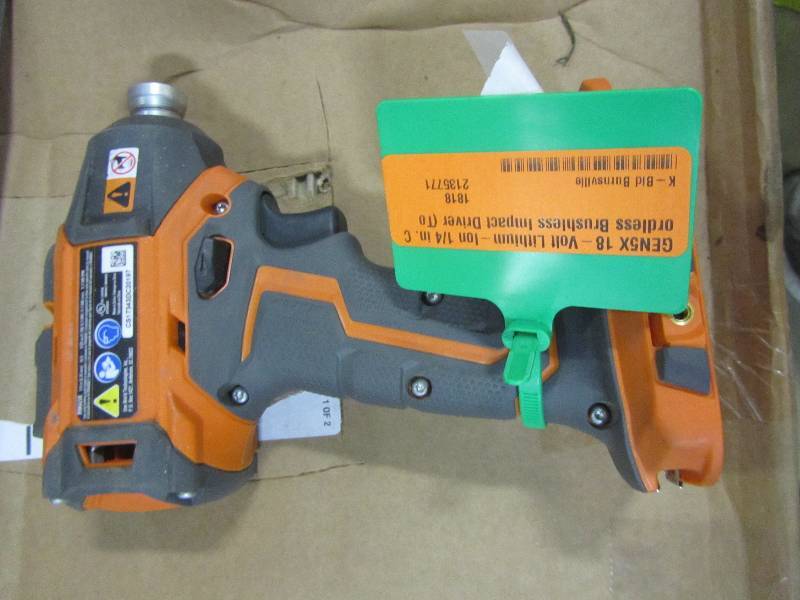 lot 40 image: RIDGID GEN5X 18-Volt Lithium-Ion 14 in. Cordless Brushless Impact Driver (Tool-Only)