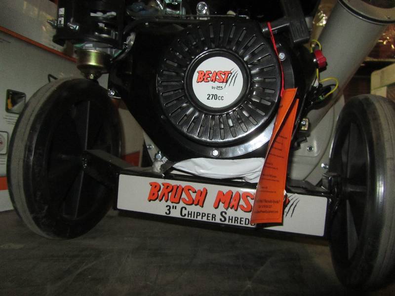 lot 49 image: Brush Master 3in, 11 HP 270cc Gas Powered Commercial Grade Chipper-Shredder