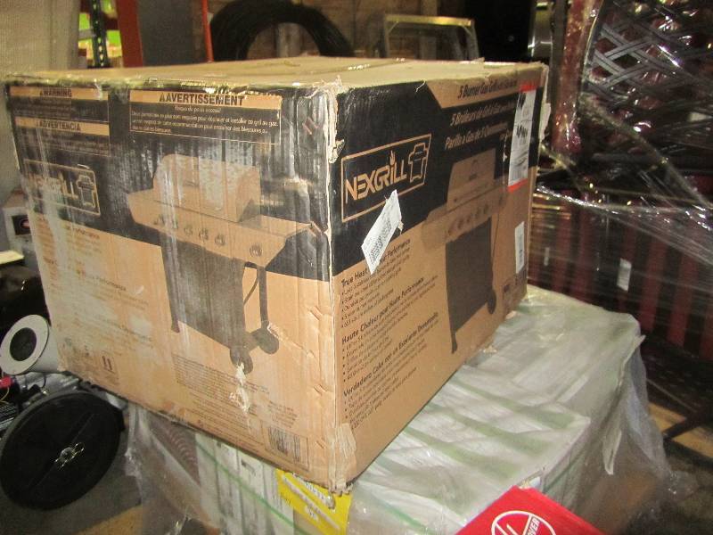 lot 56 image: Nexgrill 5-Burner Propane Gas Grill in Stainless Steel with Side Burner and Black Cabinet