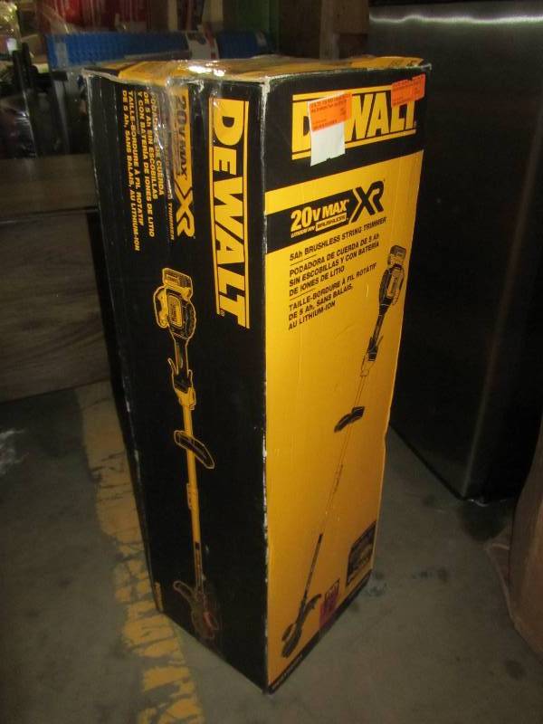 lot 76 image: DEWALT 13 in. 20-Volt MAX Lithium-Ion Cordless Brushless Dual Line String Grass Trimmer with 5.0Ah Battery and Charger Included