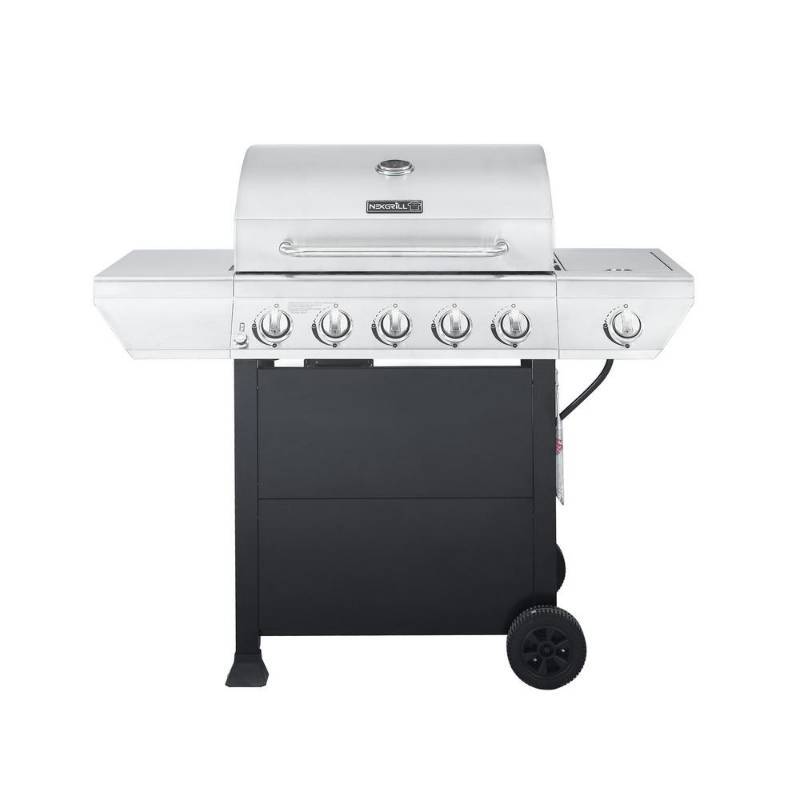 Nexgrill 5 Burner Propane Gas Grill in Stainless Steel with Side Burner and Black Cabinet MN Home Outlet Auctions Burnsville 44 K BID