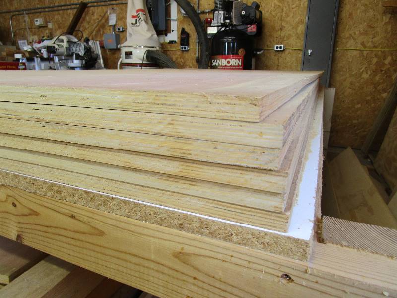 lot 128 image: (6) pcs 4 X 8 X 34 Oak Plywood  Misc pcs