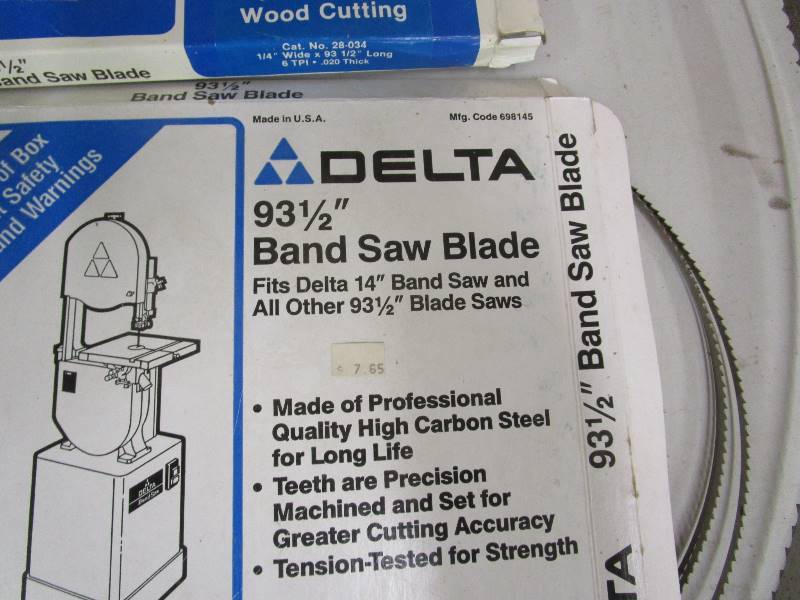 lot 143 image: Band Saw Blades