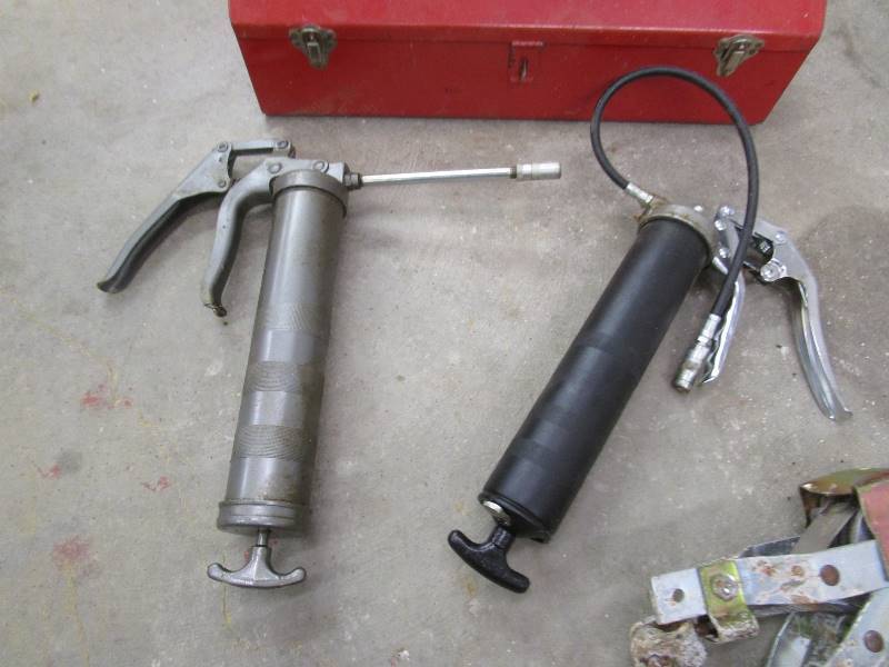 lot 161 image: Grease Guns, Winch, Toolbox