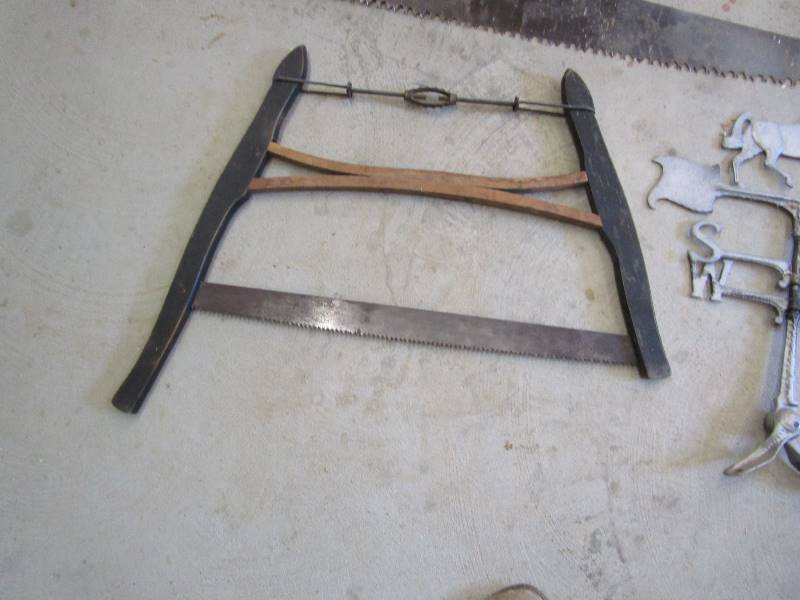2 vintage Saws & Weathervane