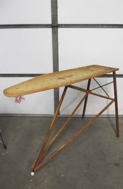lot 75 image: Vintage Primitive Wooden Ironing Board