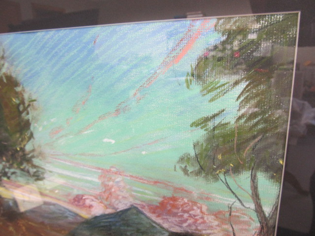 lot 53 image: Vintage Signed Original Pastel Landscape Painting