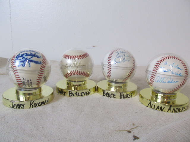lot 96 image: Group of 4 Authentic Autographed Baseballs 