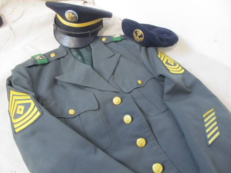 lot 125 image: Vintage Military Jacket & Hats