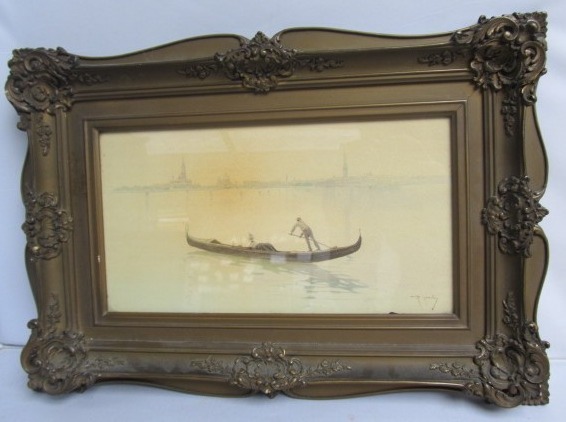 lot 18 image: Raffaele Mainella (1858-1907) Framed Original Watercolor 