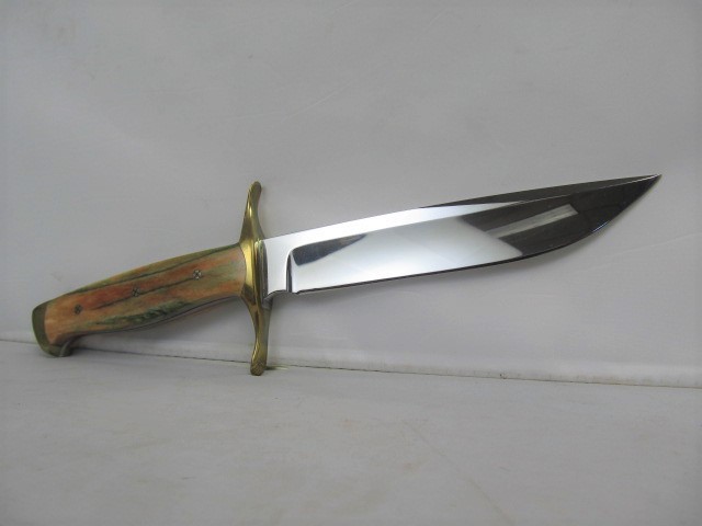 lot 3 image: Hand Made Fixed Blade Knife by Jeff Hebeisen wCustom Leather Case
