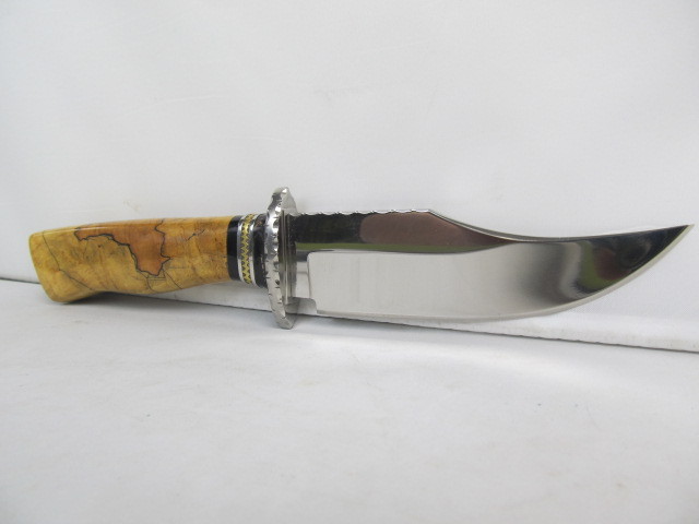 lot 4 image: Hand Made Fixed Blade Knife by Jeff Hebeisen wCustom Leather Case