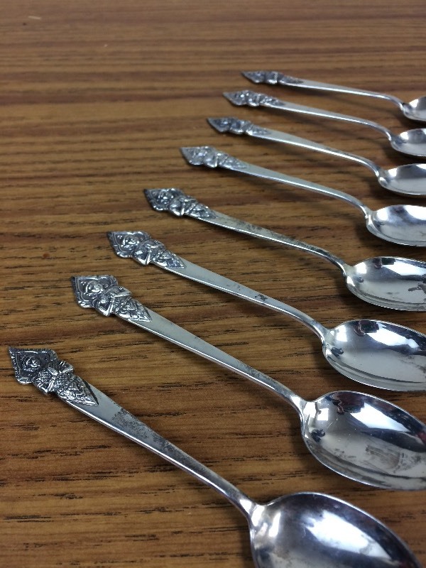 lot 146 image: Lot of 8 Siam Silver Spoons