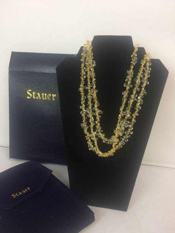 lot 56 image: Very Nice STAUER Limona Citrine Necklace wBox