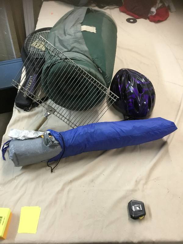 Bed Mat, Small Tent, Adult Helmet, Tennis Racket - Pro Kennex, Grill Rack