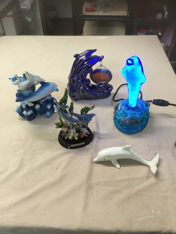 Dolphin Decorations - 4 Decorations and a light