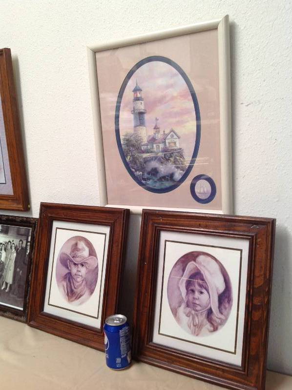 5 Vintage wooden framed artworks Vel Miller