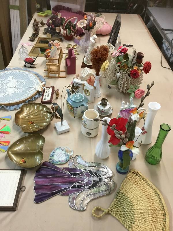 House Decor - Vases, Wooden Train, Two Small Mirrors, Stainless Glass Angel