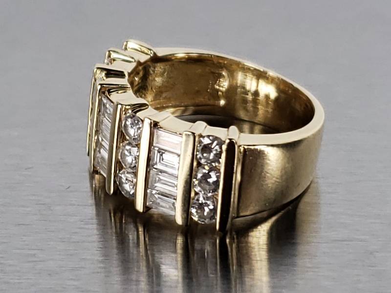 lot 9 image: Natural Diamond Custom Estate Ring in 14k Gold - $6750 Retail