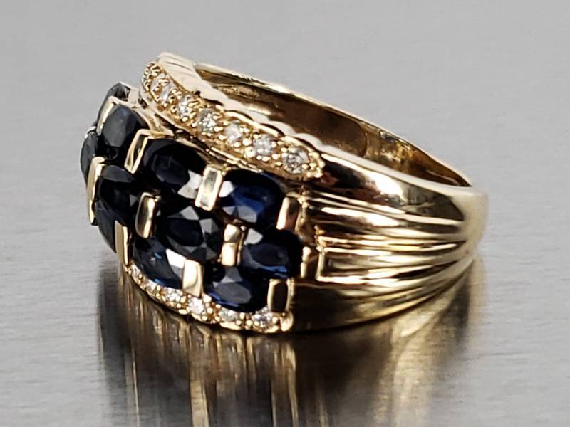 lot 12 image: Natural Sapphire and Diamond Ring in 14k Gold - $6250 Retail
