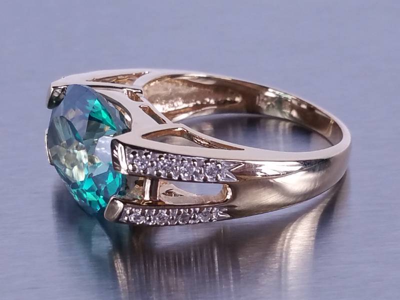 lot 36 image: Tourmaline and Diamond Ring 14k Gold Ring - $3450 Retail