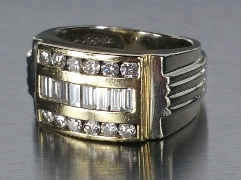 lot 7 image: Natural Diamond Custom Ring in Platinum and 14k Gold - $6500 Retail