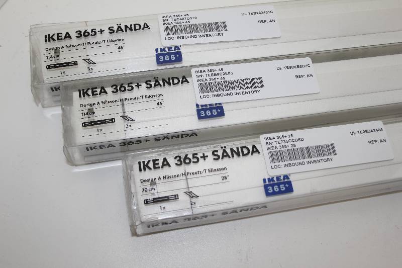 lot 26 image: Lot of 3  IKEA 365 TRACK LIGHTING MOUNT with 2 45 and 1 28