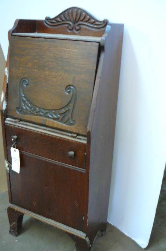 lot 88 image: Antique writing secretary desk 19w x 11 12 x 48 DIY project