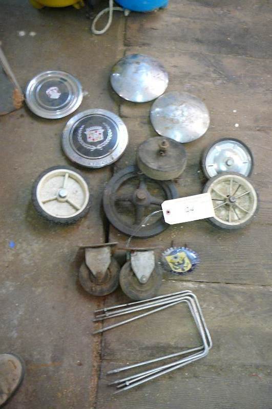 lot 94 image: Wheel Caps, Casters, plastic tires, U Bolts