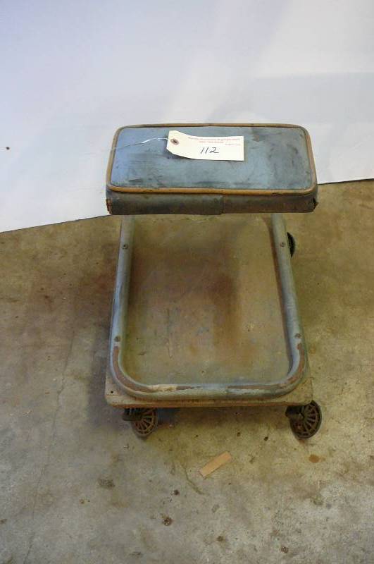 lot 112 image: Creeper stool padded seat