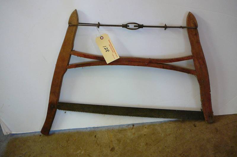 lot 128 image: Vintage saw 32 w x  26 t