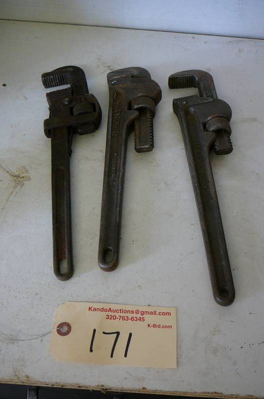 lot 171 image: Vintage Pipe wrenches