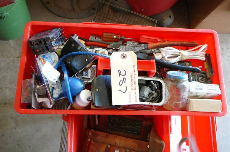 lot 287 image: Tool Box With Electrical Items